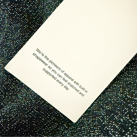 NEW POPILUSH Shapewear Ruched Metallic Knit Square Neck Slimming Bodysuit Black - Picture 5 of 7